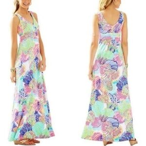 Lilly Pulitzer, Sloane, Multi, Roar Of The Seas, Printed Maxi Jersey Dress